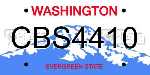 CBS4410 Washington License Plate