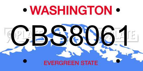CBS8061 Washington License Plate