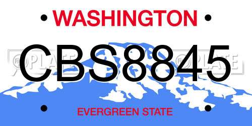 CBS8845 Washington License Plate