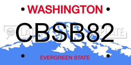 CBSB82 Washington License Plate