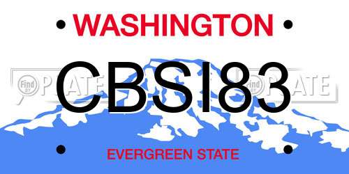 CBSI83 Washington License Plate