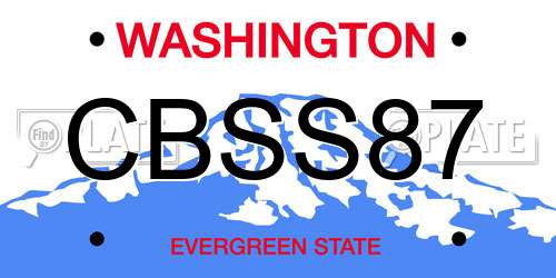 CBSS87 Washington License Plate