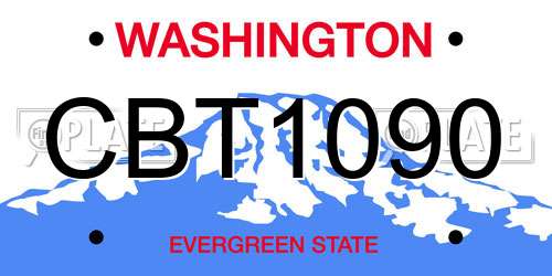 CBT1090 Washington License Plate