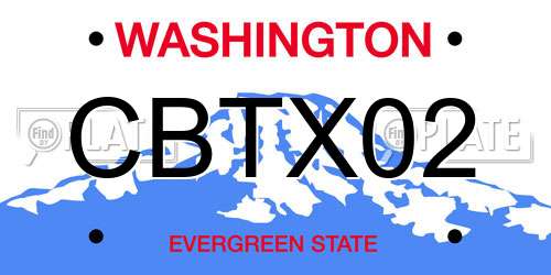 CBTX02 Washington License Plate