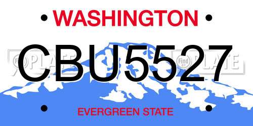 CBU5527 Washington License Plate