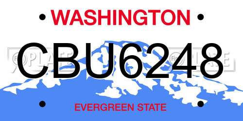 CBU6248 Washington License Plate