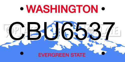 CBU6537 Washington License Plate