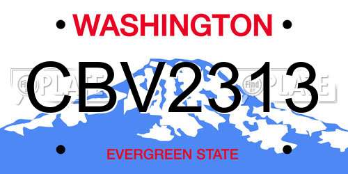 CBV2313 Washington License Plate