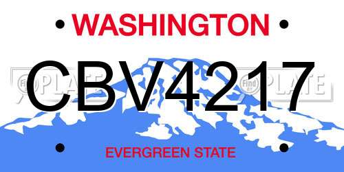 CBV4217 Washington License Plate