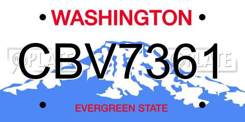 CBV7361 Washington License Plate