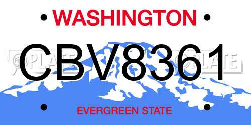 CBV8361 Washington License Plate