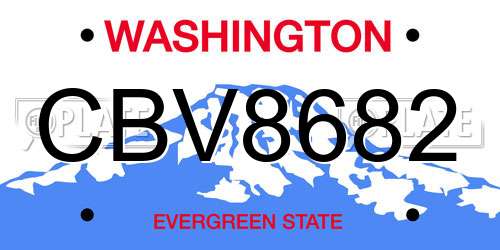 CBV8682 Washington License Plate