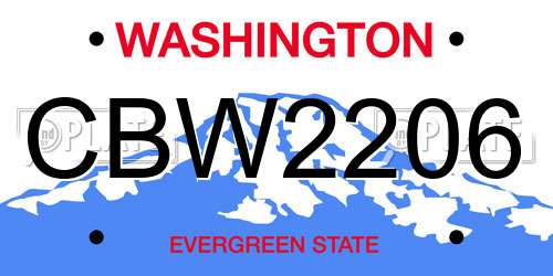 CBW2206 Washington License Plate