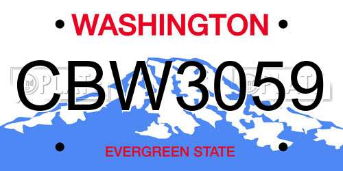 CBW3059 Washington License Plate