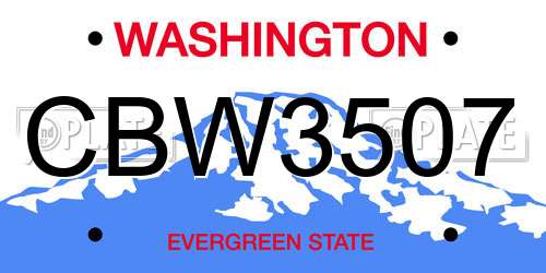 CBW3507 Washington License Plate
