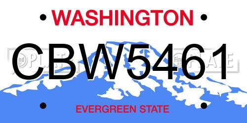 CBW5461 Washington License Plate