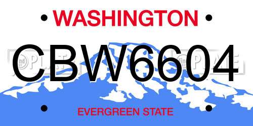 CBW6604 Washington License Plate