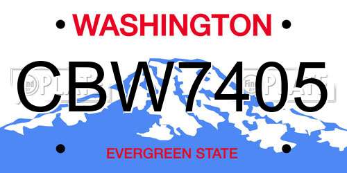CBW7405 Washington License Plate