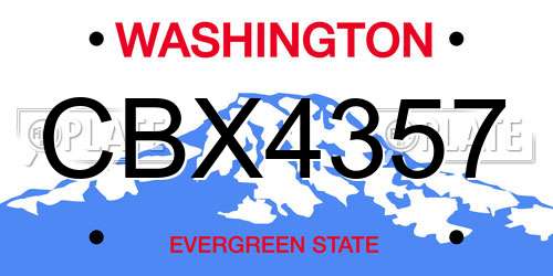 CBX4357 Washington License Plate