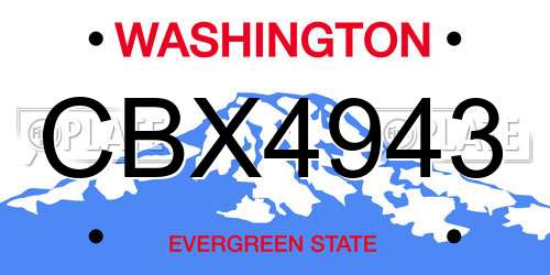 CBX4943 Washington License Plate