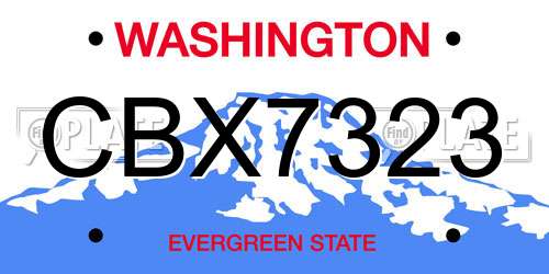 CBX7323 Washington License Plate