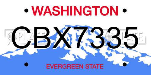 CBX7335 Washington License Plate