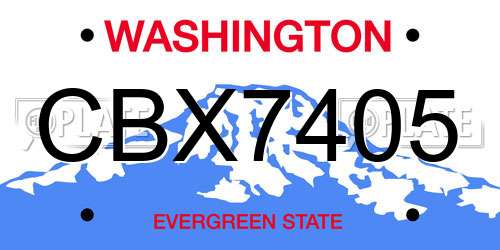 CBX7405 Washington License Plate
