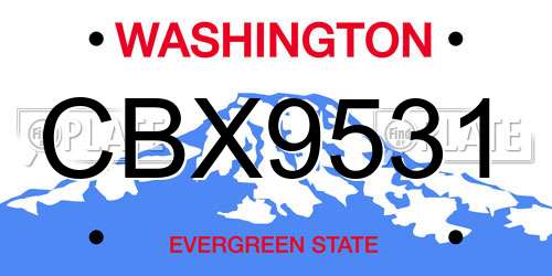 CBX9531 Washington License Plate