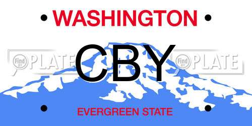 CBY Washington License Plate