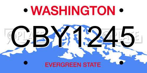 CBY1245 Washington License Plate
