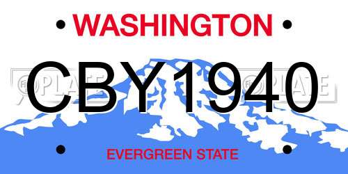 CBY1940 Washington License Plate