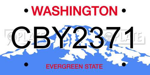 CBY2371 Washington License Plate