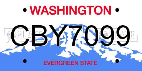 CBY7099 Washington License Plate