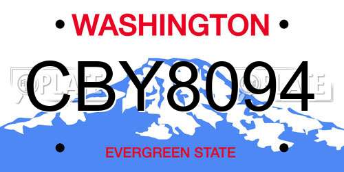 CBY8094 Washington License Plate