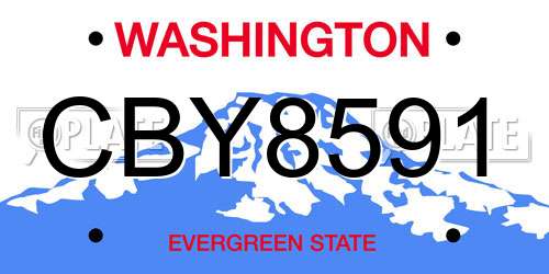 CBY8591 Washington License Plate