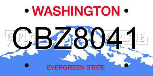 CBZ8041 Washington License Plate