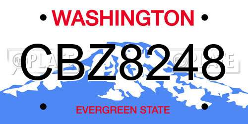 CBZ8248 Washington License Plate