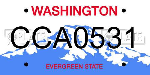 CCA0531 Washington License Plate