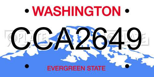 CCA2649 Washington License Plate