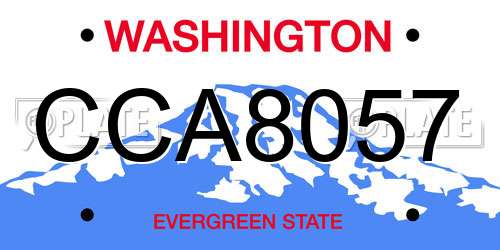 CCA8057 Washington License Plate
