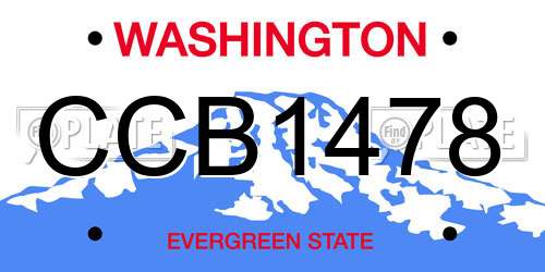 CCB1478 Washington License Plate