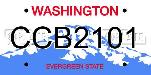 CCB2101 Washington License Plate