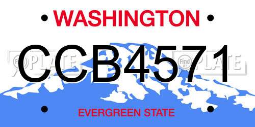 CCB4571 Washington License Plate