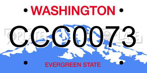 CCC0073 Washington License Plate