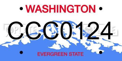 CCC0124 Washington License Plate