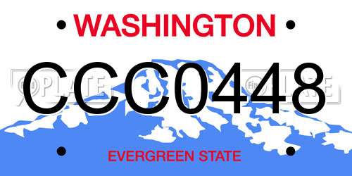 CCC0448 Washington License Plate