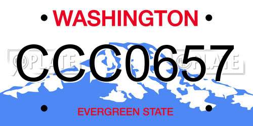 CCC0657 Washington License Plate