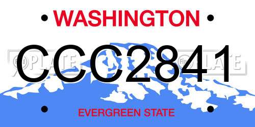 CCC2841 Washington License Plate