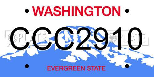 CCC2910 Washington License Plate