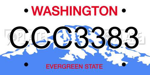 CCC3383 Washington License Plate